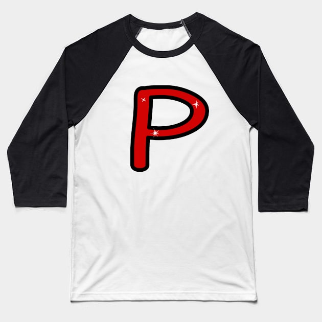 Letter P. Name with letter P. Personalized gift. Abbreviation. Abbreviation. Lettering Baseball T-Shirt by grafinya